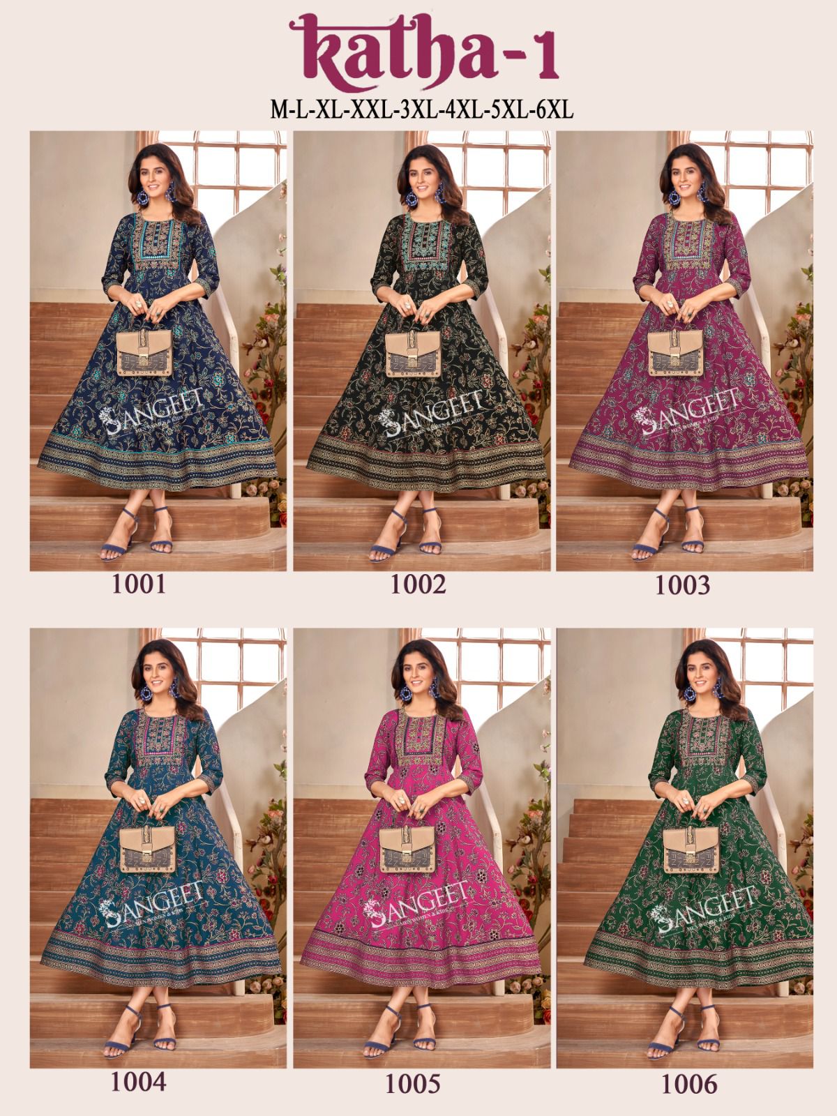 Katha 1 By Sangeet Embroidery Rayon Plus Size Long Kurtis Wholesale Price In Surat
